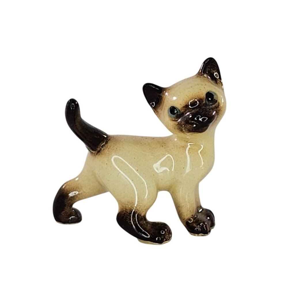 Hagen Renaker Siamese Tom Cat Walking Figurine Miniature Blue Eyes *Repaired*